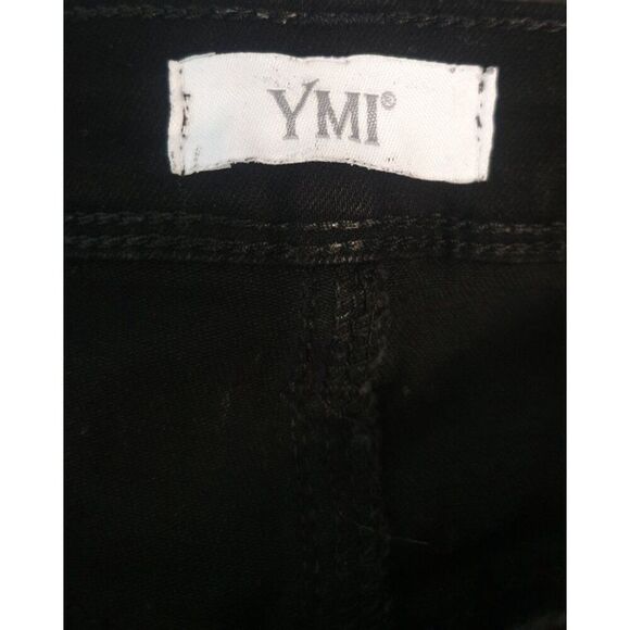 YMI Juniors Mini Skirt Sz 5 Black Stretchy Distressed Denim Y2K Grunge Edgy New - Picture 5 of 7